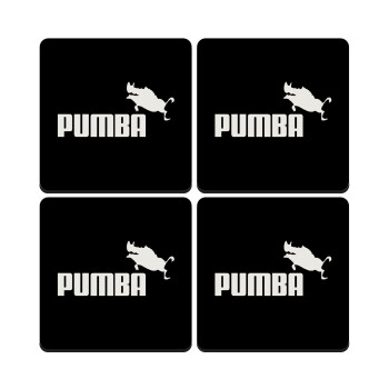 Pumba, ΣΕΤ 4 Σουβέρ ξύλινα τετράγωνα (9cm)