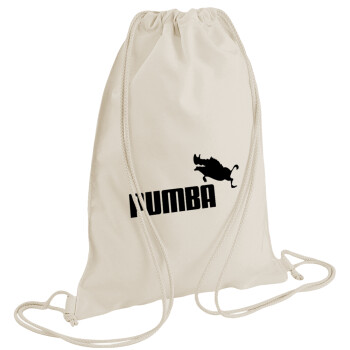 Pumba, Τσάντα πλάτης πουγκί GYMBAG natural (28x40cm)