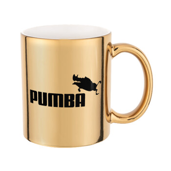 Pumba, Mug ceramic, gold mirror, 330ml