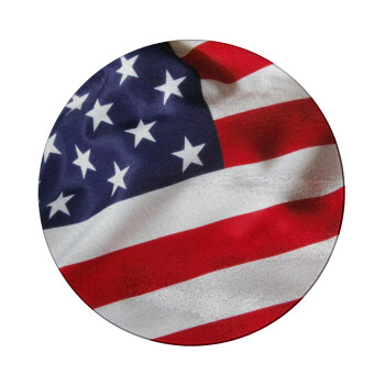 USA Flag, Επιφάνεια κοπής γυάλινη στρογγυλή (30cm)