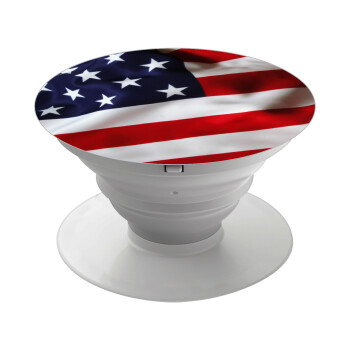 USA Flag, Phone Holders Stand  White Hand-held Mobile Phone Holder