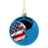 Blue Christmas tree ball ornament 8cm