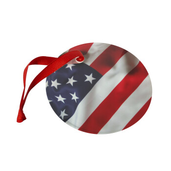 USA Flag, Christmas ornament glass 9cm