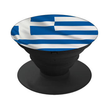 GREEK Flag, Phone Holders Stand  Black Hand-held Mobile Phone Holder