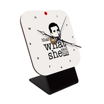 The office Michael That's what she said, Quartz Wooden table clock with hands (10cm)