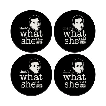 The office Michael That's what she said, SET of 4 round wooden coasters (9cm)