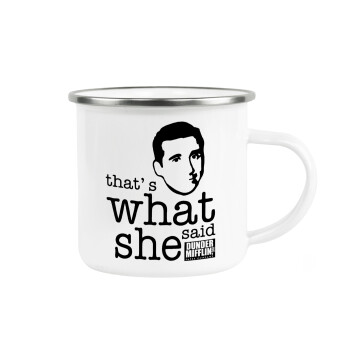 The office Michael That's what she said, Metallic enamel cup white 360ml