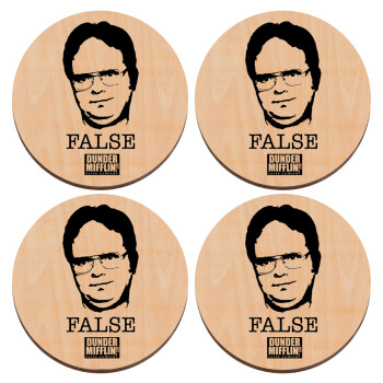 The office Dwight, ΣΕΤ x4 Σουβέρ ξύλινα στρογγυλά plywood (9cm)