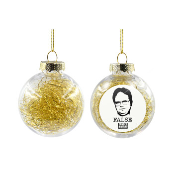 The office Dwight, Transparent Christmas tree ball ornament with gold filling 8cm