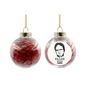 The office Dwight, Transparent Christmas tree ball ornament with red filling 8cm