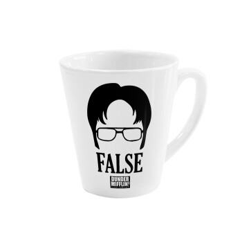 The office Dwight false, Κούπα κωνική Latte Λευκή, κεραμική, 300ml