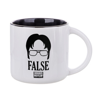 The office Dwight false, Κούπα κεραμική 400ml Λευκή/Μαύρη