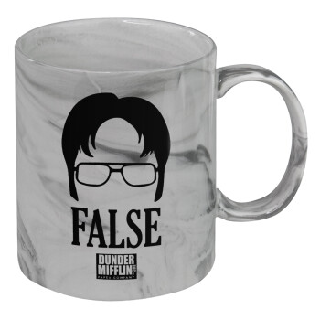 The office Dwight false, Mug ceramic marble style, 330ml