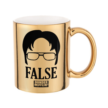 The office Dwight false, Mug ceramic, gold mirror, 330ml