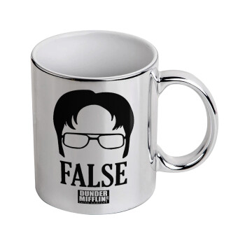 The office Dwight false, Mug ceramic, silver mirror, 330ml