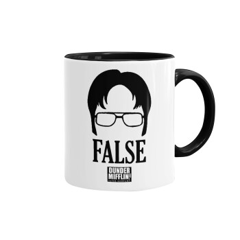 The office Dwight false, Mug colored black, ceramic, 330ml