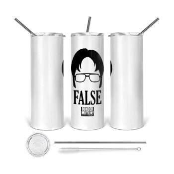 The office Dwight false, 360 Eco friendly stainless steel tumbler 600ml, with metal straw & cleaning brush