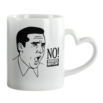 The office Michael NO!!!, Mug heart handle, ceramic, 330ml