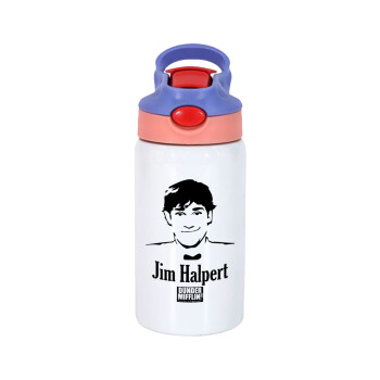 The office Jim Halpert, Children's hot water bottle, stainless steel, with safety straw, pink/purple (350ml)