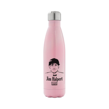 The office Jim Halpert, Metal mug thermos Pink Iridiscent (Stainless steel), double wall, 500ml