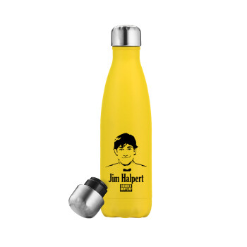 The office Jim Halpert, Yellow Stainless Steel Metallic Thermos, double-walled, 500ml