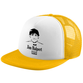 The office Jim Halpert, Καπέλο Ενηλίκων Soft Trucker με Δίχτυ Κίτρινο/White (POLYESTER, ΕΝΗΛΙΚΩΝ, UNISEX, ONE SIZE)