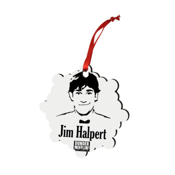 The office Jim Halpert, Christmas ornament snowflake wooden 7.5cm