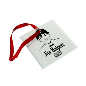 The office Jim Halpert, Christmas ornament, glass square ornament 9x9cm