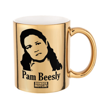 The office Pam Beesly, Κούπα κεραμική, χρυσή καθρέπτης, 330ml