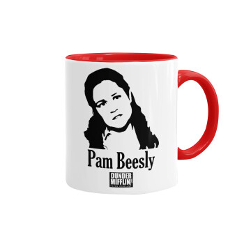 The office Pam Beesly, Mug colored red, ceramic, 330ml