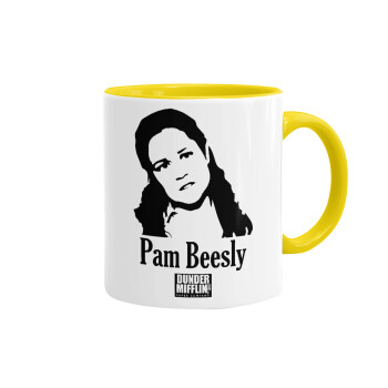 The office Pam Beesly, Mug colored yellow, ceramic, 330ml