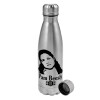 Metallic water bottle, stainless steel, 750ml