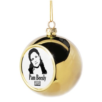 The office Pam Beesly, Golden Christmas tree ball ornament 8cm