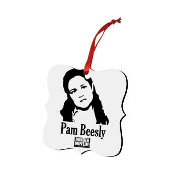 The office Pam Beesly, Christmas ornament polygon wooden 7.5cm