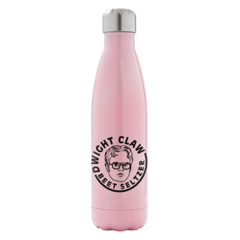The office Dwight Claw (beet seltzer), Metal mug thermos Pink Iridiscent (Stainless steel), double wall, 500ml