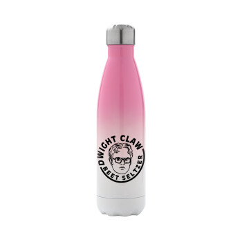 The office Dwight Claw (beet seltzer), Metal mug thermos Pink/White (Stainless steel), double wall, 500ml