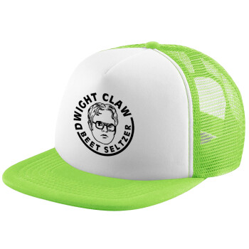 The office Dwight Claw (beet seltzer), Adult Soft Trucker Hat with Mesh GREEN/WHITE (POLYESTER, ADULT, ONE SIZE)