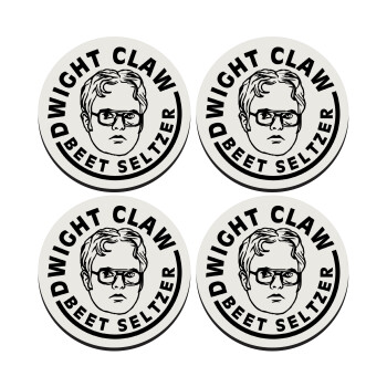 The office Dwight Claw (beet seltzer), SET of 4 round wooden coasters (9cm)