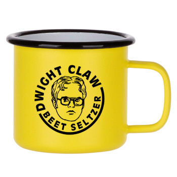 The office Dwight Claw (beet seltzer), Metallic enamel MATT Yellow cup 360ml