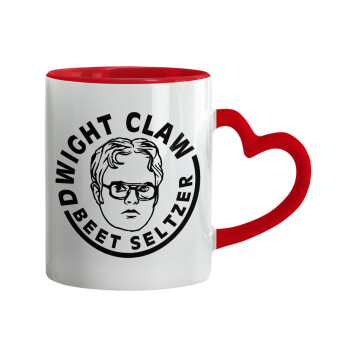 The office Dwight Claw (beet seltzer), Κούπα καρδιά χερούλι κόκκινη, κεραμική, 330ml