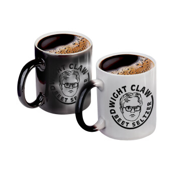 The office Dwight Claw (beet seltzer), Color changing magic Mug, ceramic, 330ml when adding hot liquid inside, the black colour desappears (1 pcs)