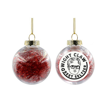 The office Dwight Claw (beet seltzer), Transparent Christmas tree ball ornament with red filling 8cm