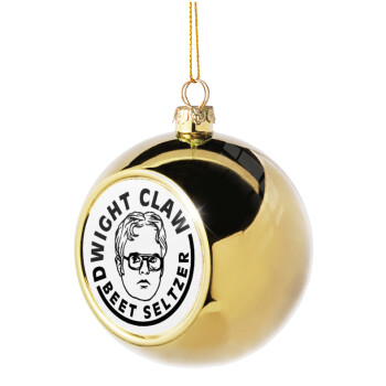 The office Dwight Claw (beet seltzer), Golden Christmas tree ball ornament 8cm