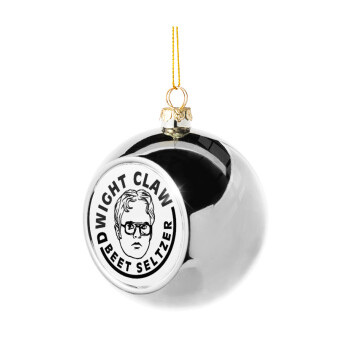 The office Dwight Claw (beet seltzer), Silver 8cm Christmas tree ball ornament