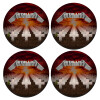 SET of 4 round wooden coasters (9cm)