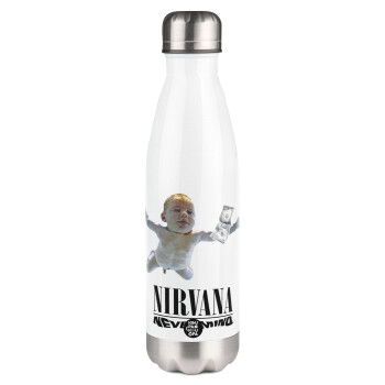 Nirvana nevermind, Metal mug thermos White (Stainless steel), double wall, 500ml
