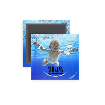 Nirvana nevermind, Μαγνητάκι ψυγείου τετράγωνο διάστασης 5x5cm