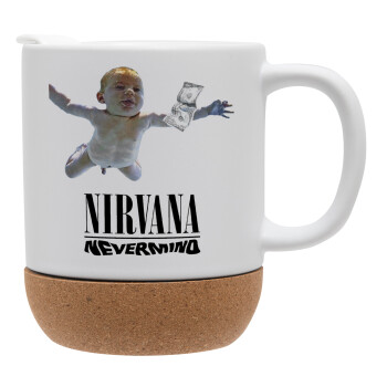 Nirvana nevermind, Κούπα, κεραμική με βάση φελού και καπάκι (ΜΑΤ), 330ml (1 τεμάχιο)