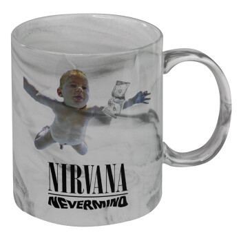 Nirvana nevermind, Mug ceramic marble style, 330ml