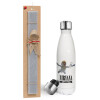 Easter candle, metallic white thermos bottle (500ml) & aromatic flat candle (30cm) (GRAY)